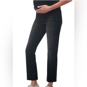Joe’s Jeans The Icon Maternity 27 Black Mid-Rise Delphine Cropped Bootcut GUC